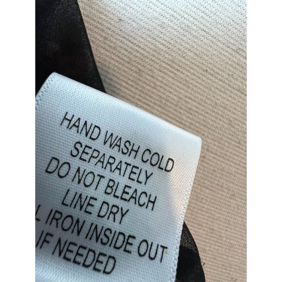 ModCloth Blouse Prairie‎ Shirt Short Sleeve Sheer Button Front Puff Sleeve Small - Picture 8 of 12